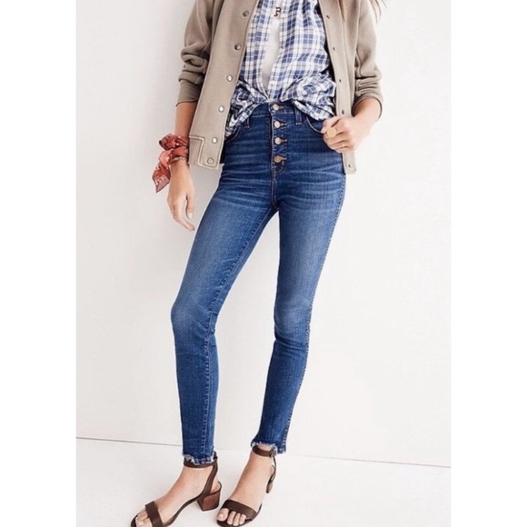 Madewell Denim - Madewell 10" High Rise Skinny Jeans Chewed Hem Edition